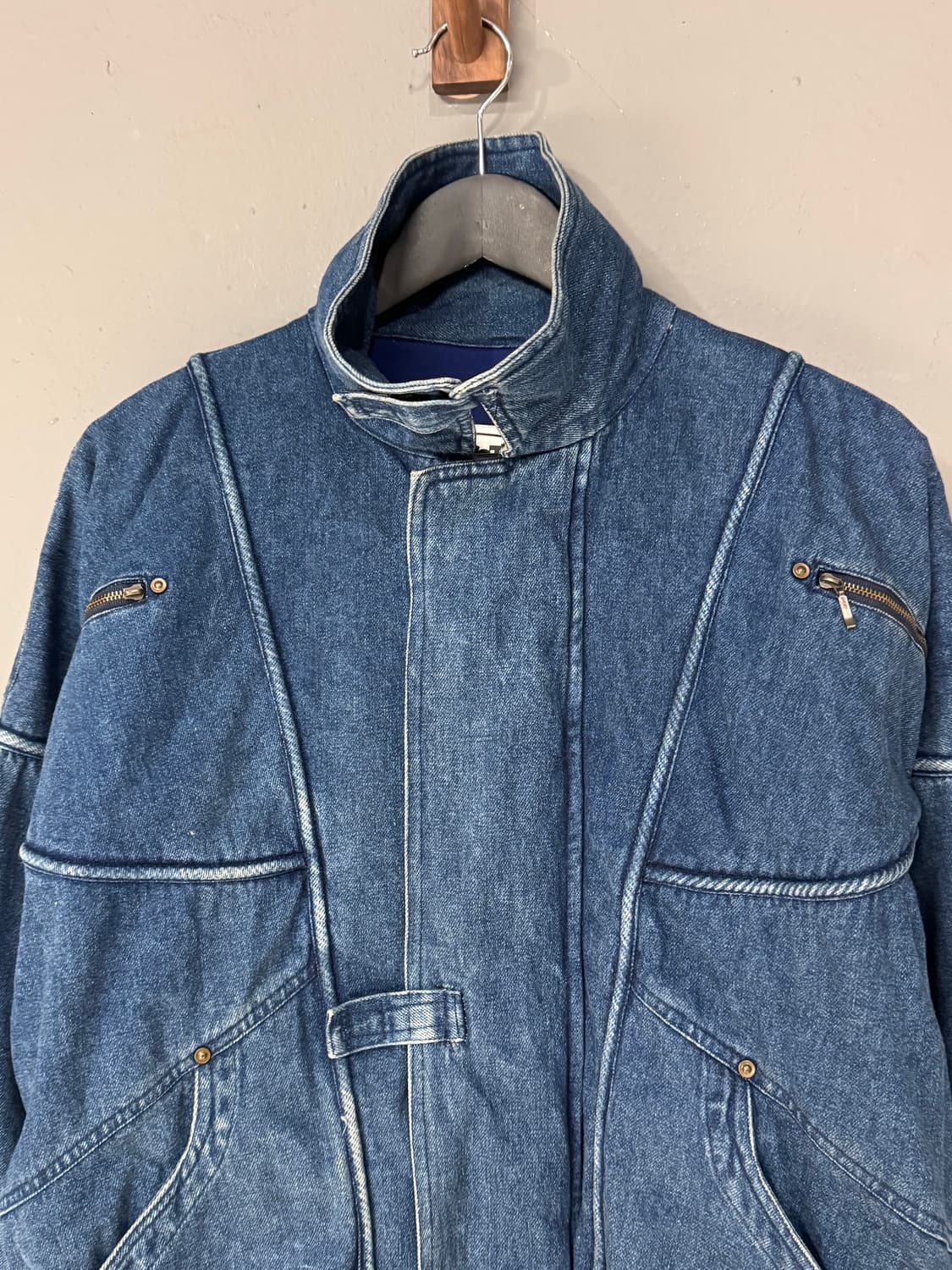 No Structure 디테일 하이넥 데님 봄버자켓  상품이미지2