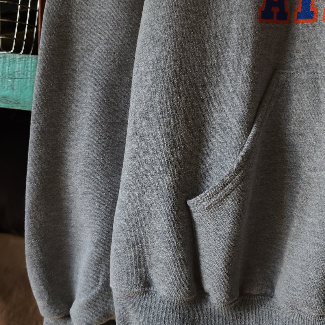 90s 러셀 후드 스웻셔츠 빈티지 레터링 그레이 상품이미지7