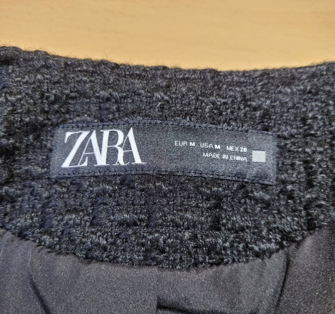 ZARA 자라 블랙 트위드 자켓 여성 상품이미지2