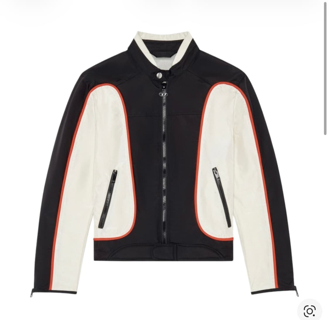 디젤 J-블링크 컬러블록 나일론 바이커 자켓 블랙 화이트 L사이즈 상품이미지1