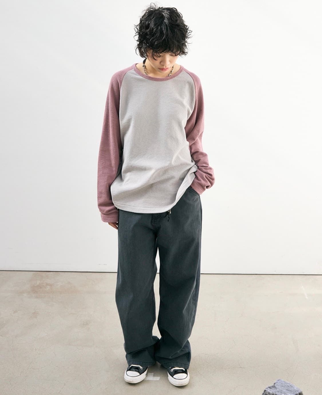 해칭룸 Raglan Tee Dark Pink/Grey 2사이즈 거의새상품 상품이미지6