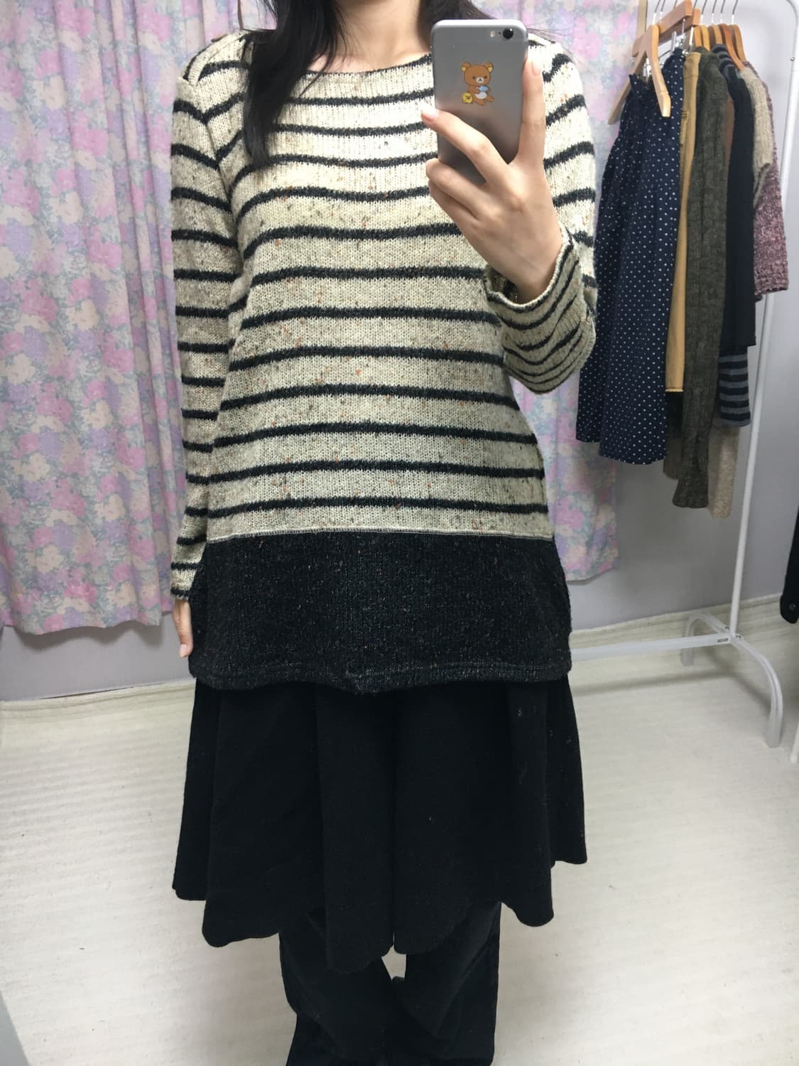 베이지 스트라이프 니트 상품이미지2