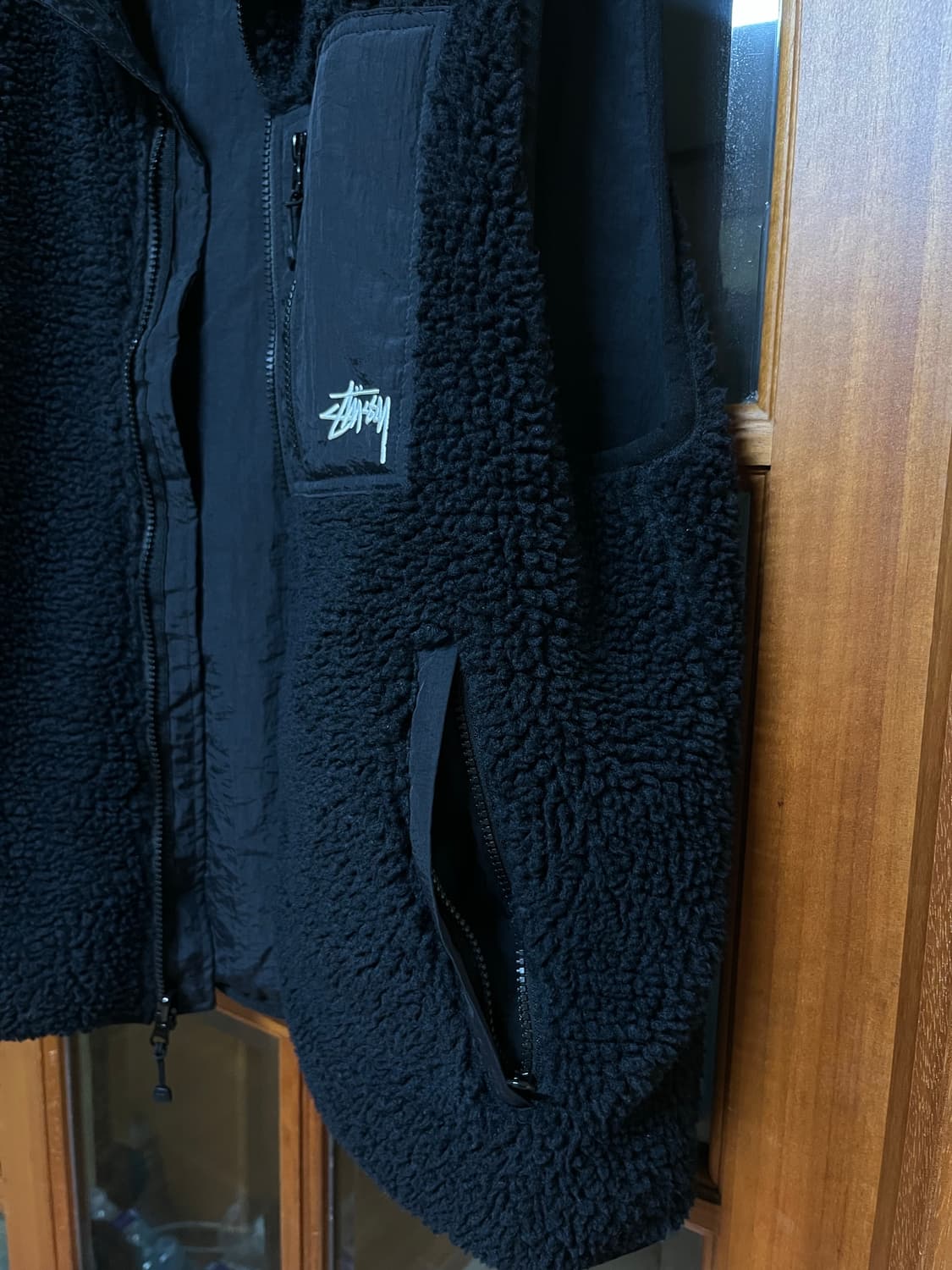 스투시 쉐르파 리버시블 베스트 블랙 라지 상품이미지5