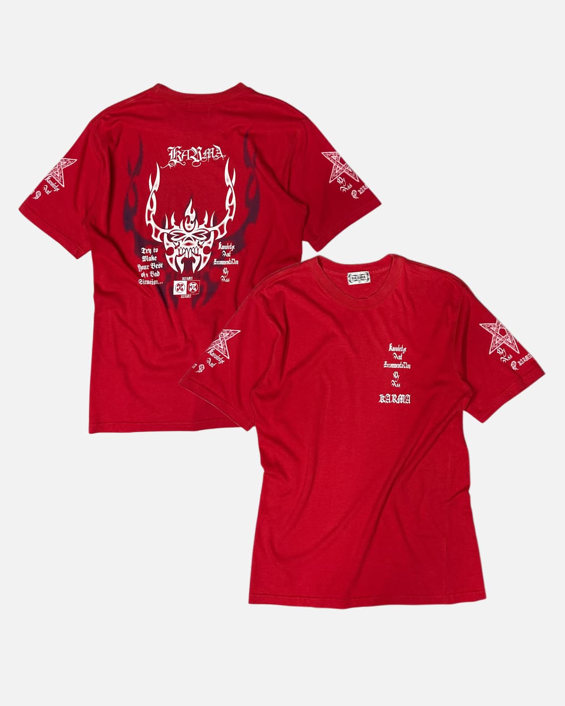KARMA trival punk red t-shirt 상품이미지1