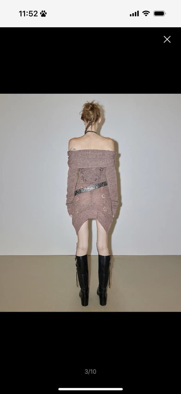 스컬프터 투웨이 숄 드레스 브릭 오렌지 상품이미지3