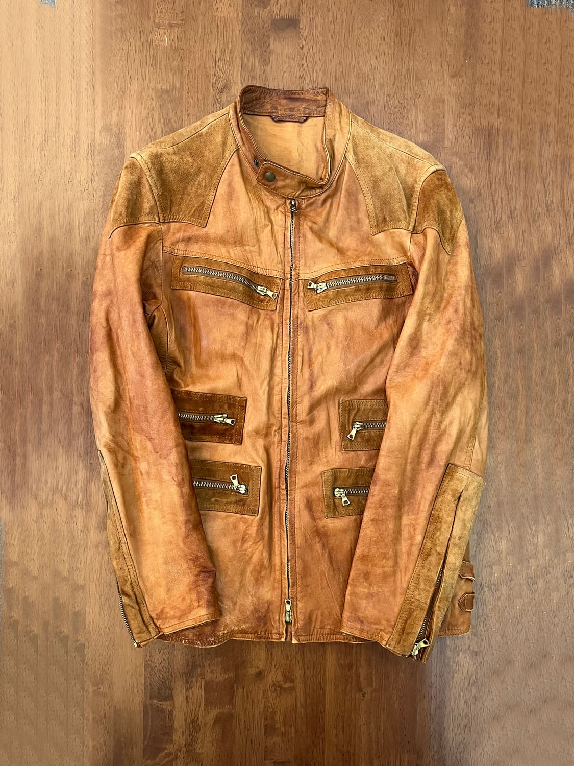 아바하우스 2000s 멀티 포켓 레더 라이더 재킷 상품이미지1