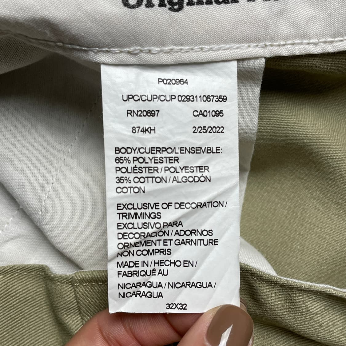 DICKIES 디키즈874 빈티지 베이지 워크 팬츠 A00846 상품이미지10