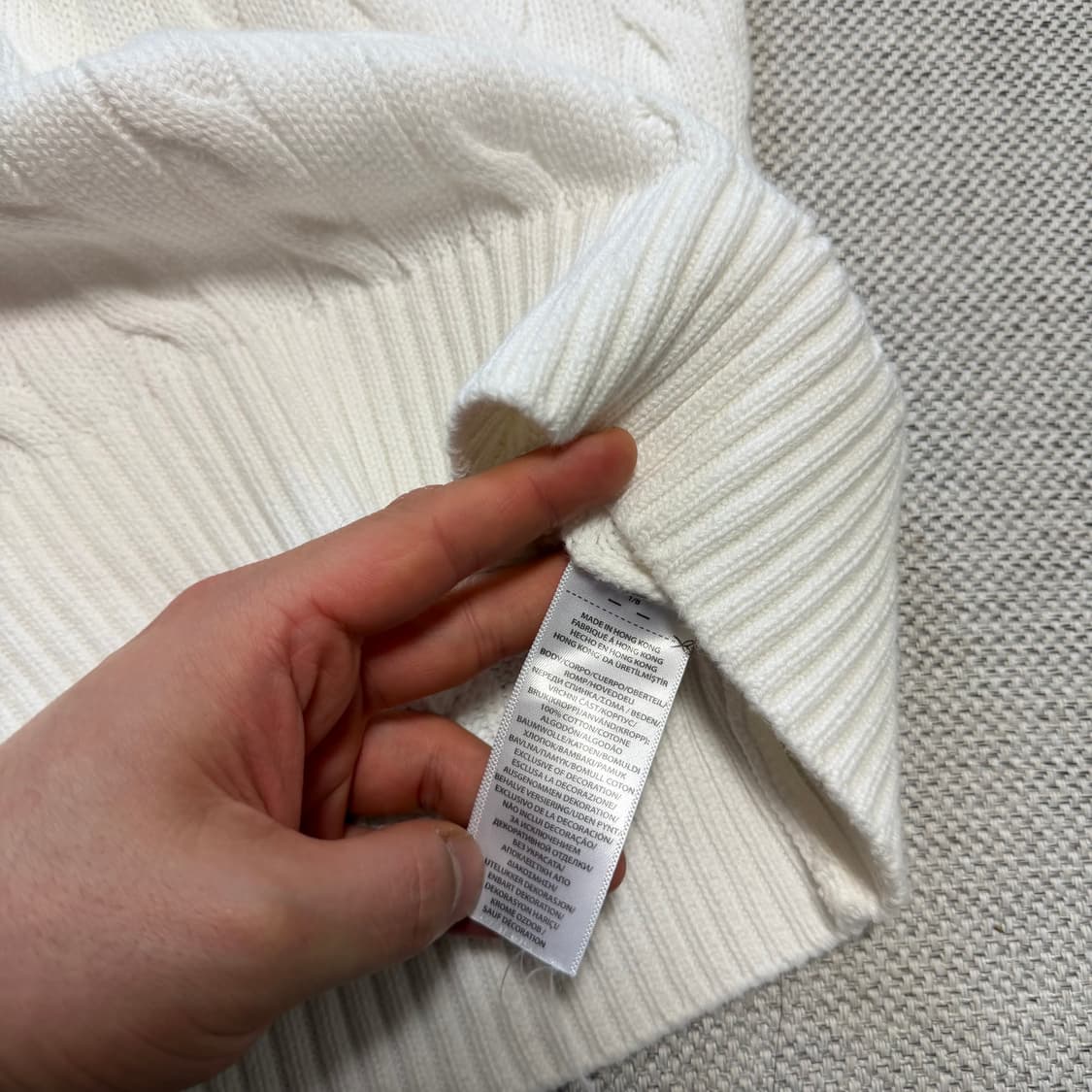 폴로 랄프로렌 브이넥 케이블 니트 조끼 상품이미지3