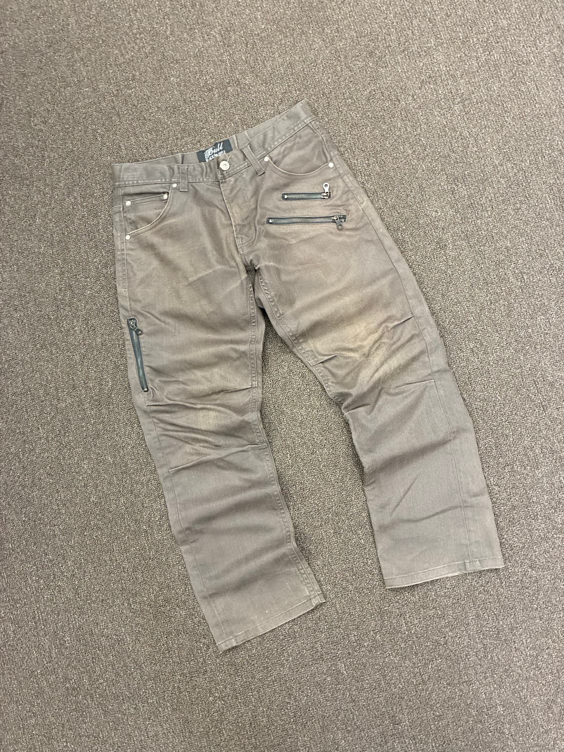 M)Japanese vintage 여성 지퍼 신치백 디테일 브라운 팬츠 상품이미지3