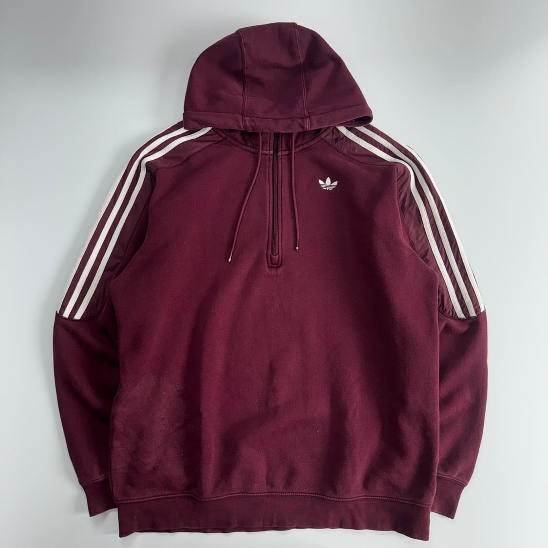 Adidas 아디다스 스몰 파이어로고 와인 후드티 상품이미지3