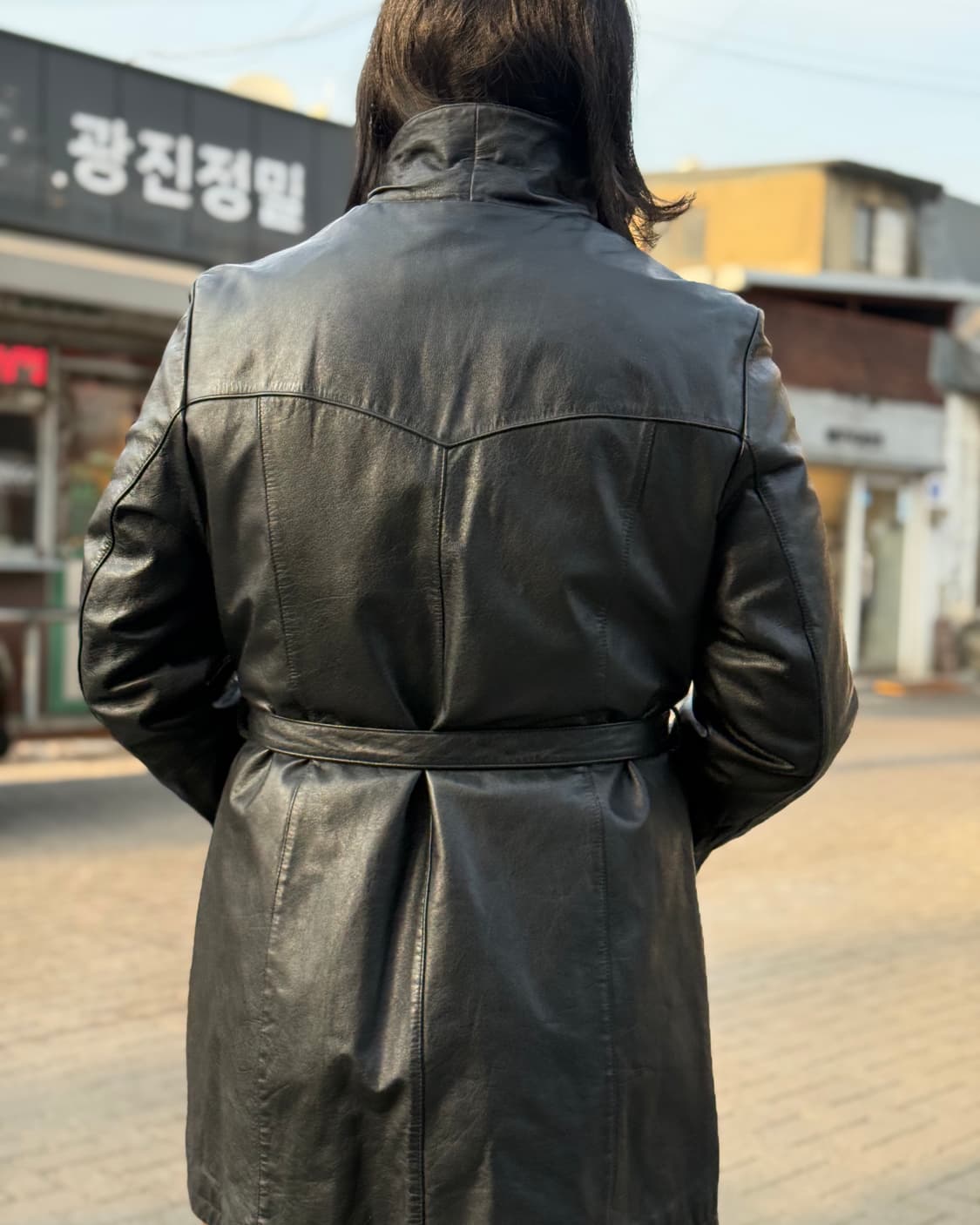 윌슨 레더 레더 벨티드 자켓 M 상품이미지9