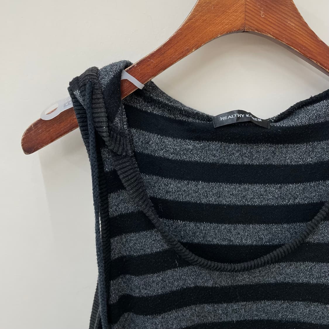 빈티지 스트라이츠 포켓 후드 슬리브리스  상품이미지3