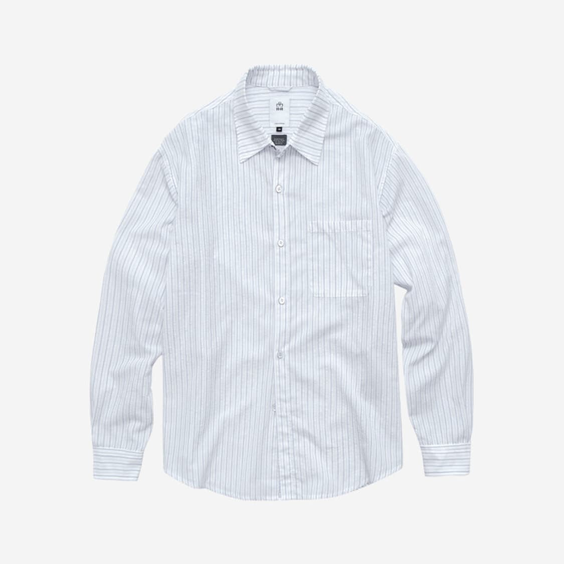 [2] 폴리테루 루즈드스트라이프셔츠 워시드화이트 상품이미지1