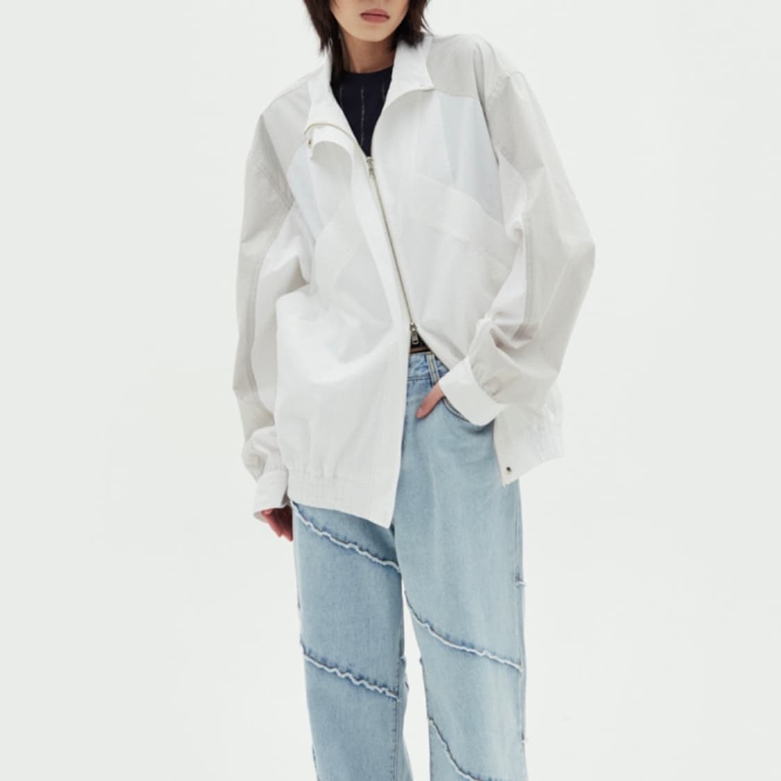 마뗑킴 코팅점퍼 화이트 상품이미지4