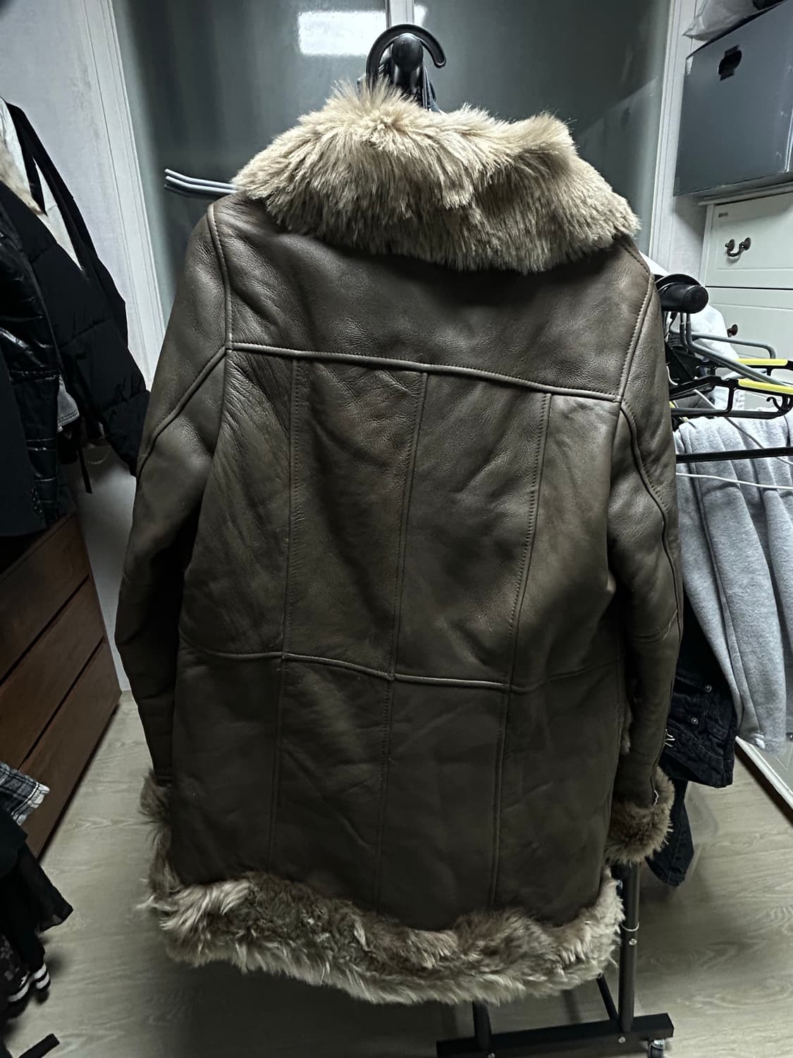 아케호무666 빈티지 가죽 무스탕 상품이미지2