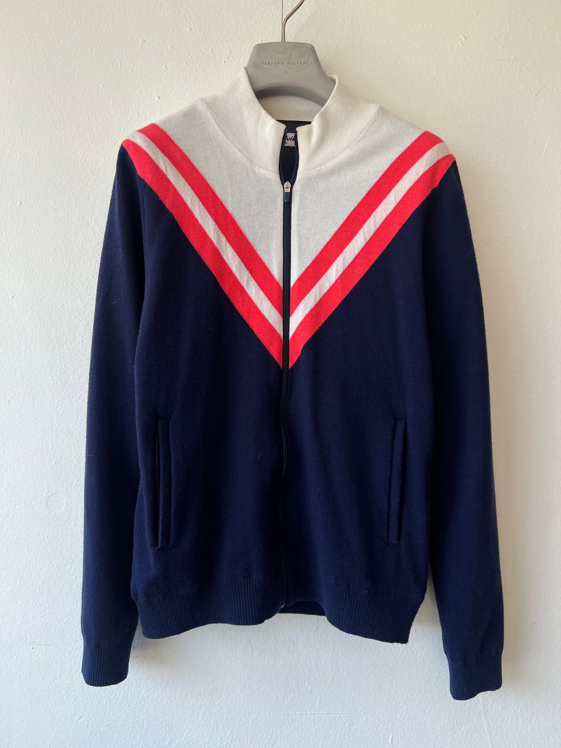 볼빅 여성 네이비 울방풍집업점퍼 골프니트점퍼 상품이미지2