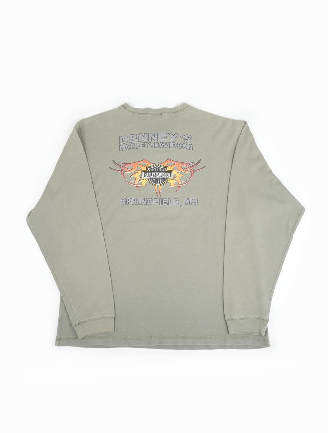 [2XL] 빈티지 2004 할리데이비슨 모터사이클 와플 롱슬리브 상품이미지2