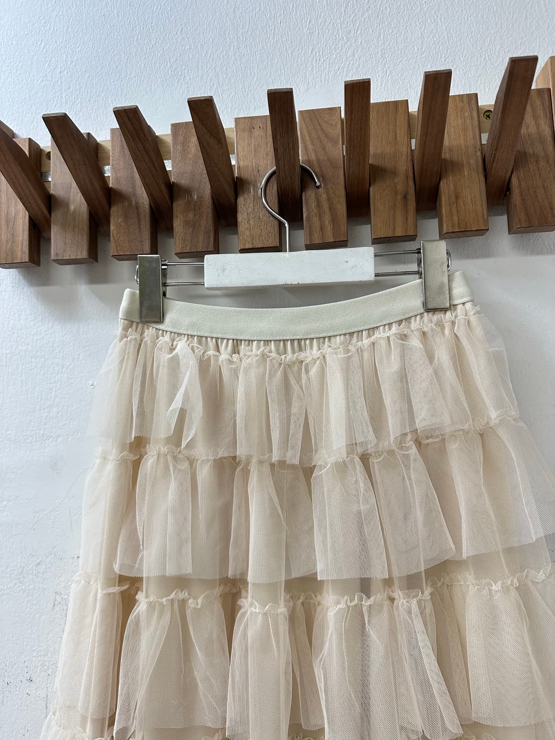 일본빈티지 캉캉 튤 티어드 밴딩 스커트 상품이미지4