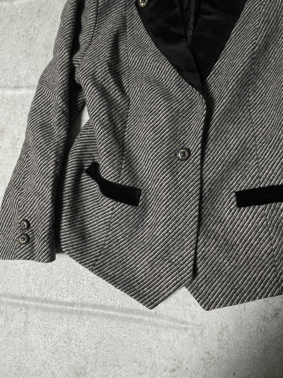 (La paix)velvet collar tweed jacket 상품이미지5