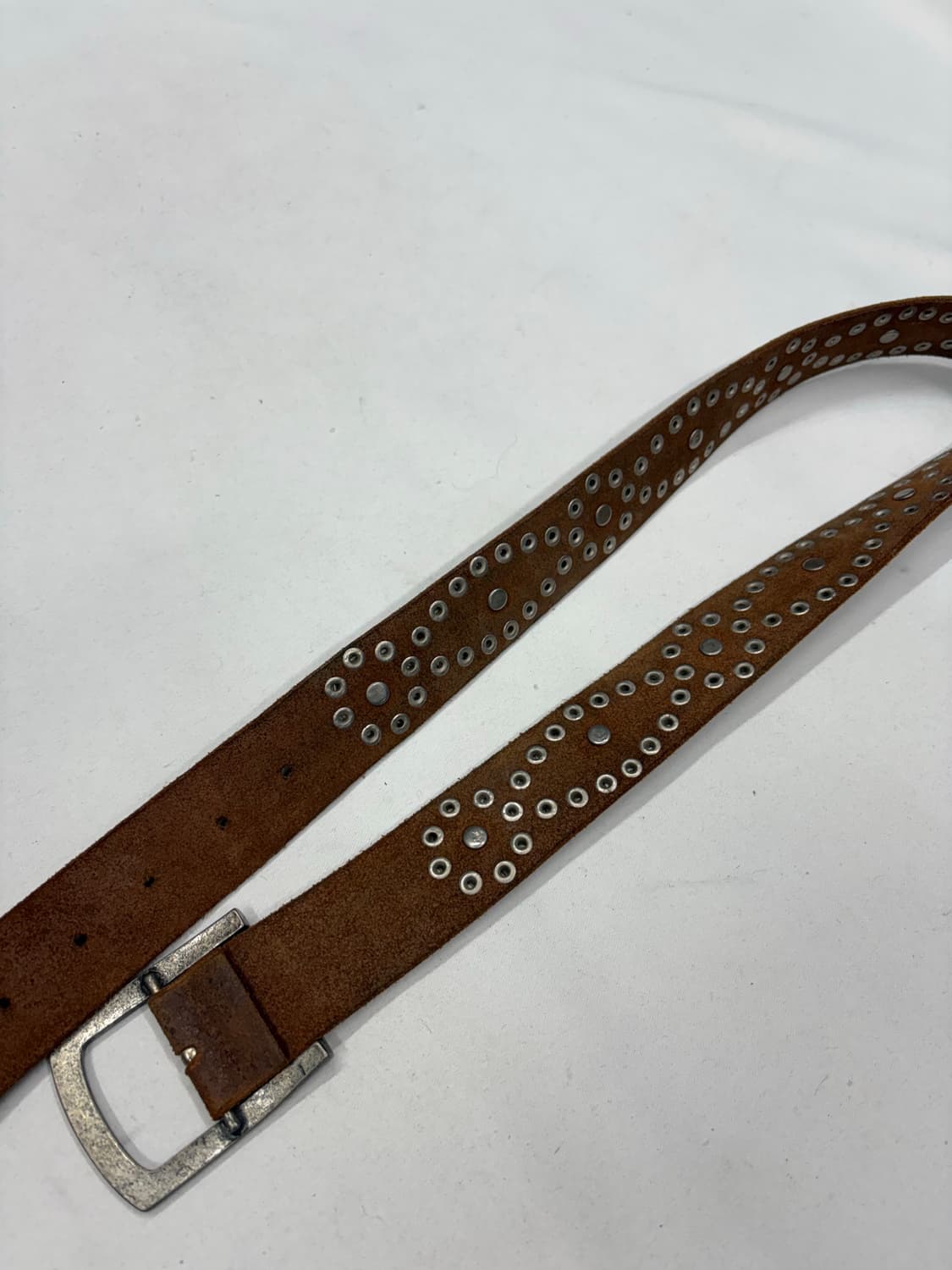 빈티지 브라운 레더 웨스턴 스터드 벨트 상품이미지7