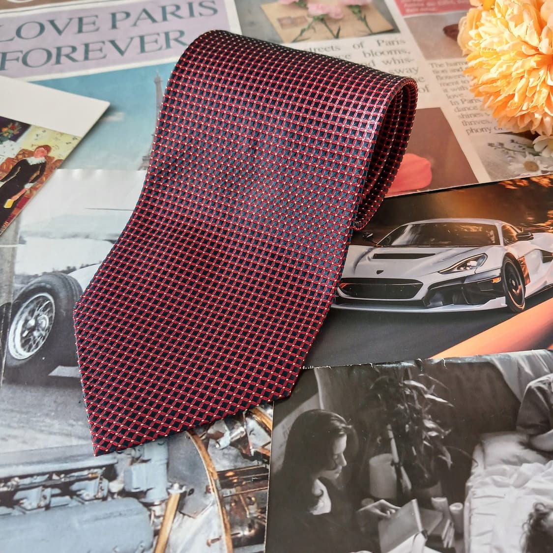 아쿠아스큐텀 실크 마이크로 패턴 넥타이 9.6cm A+등급 A19444
 상품이미지4