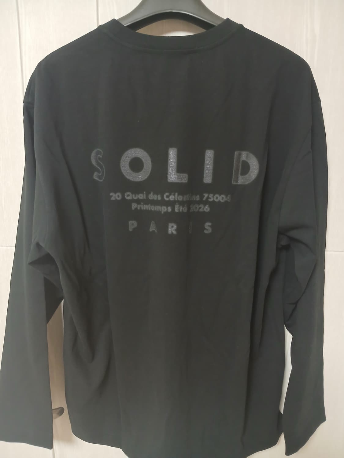 솔리드옴므 롱슬리브 백로고 블랙 50 새상품 상품이미지3