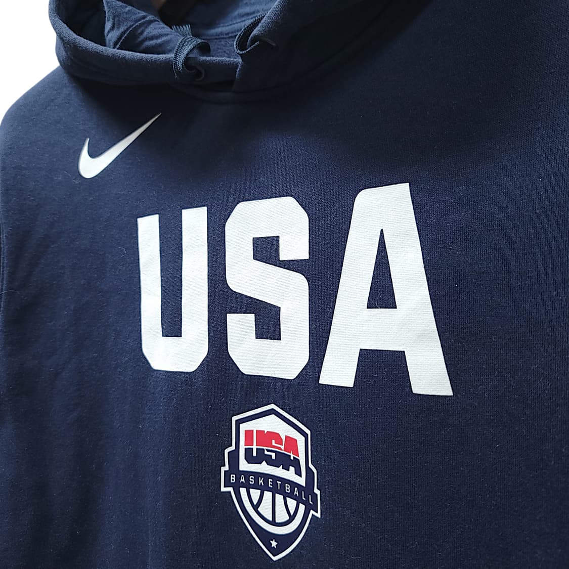 [2XL] 나이키 네이비 USA 바스켓볼 풀오버 기모 후드티 상품이미지5