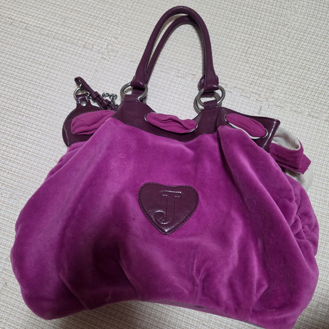 쥬시꾸뛰르 벨벳 가방 리본 숄더백 상품이미지2