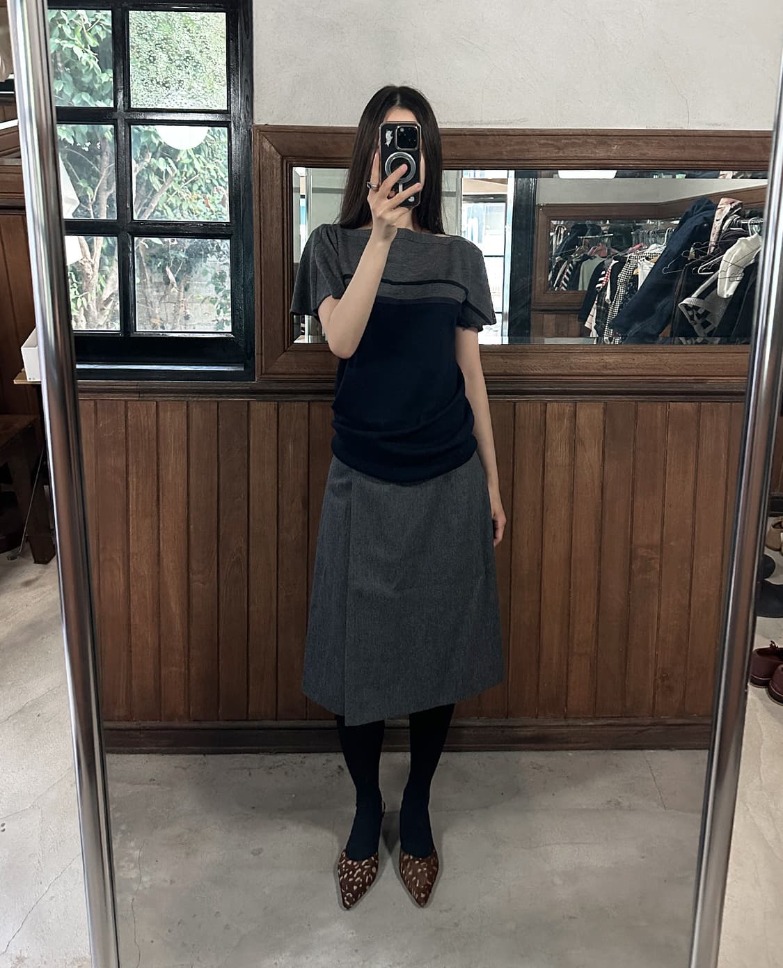 SACAI LUCK back ribbon wool knit 상품이미지2