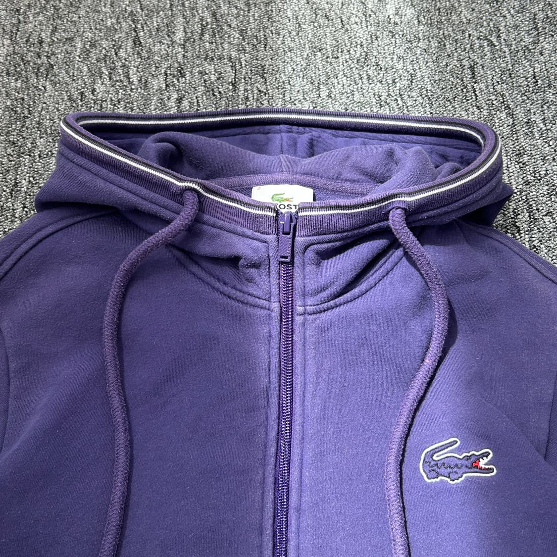 라코스테 퍼플 올드스쿨 후드집업 상품이미지4