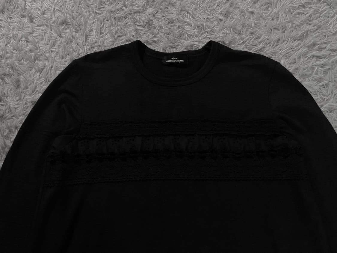 꼼데가르송 트리콧 레이스 포인트 롱슬리브 긴팔 티셔츠 상품이미지3