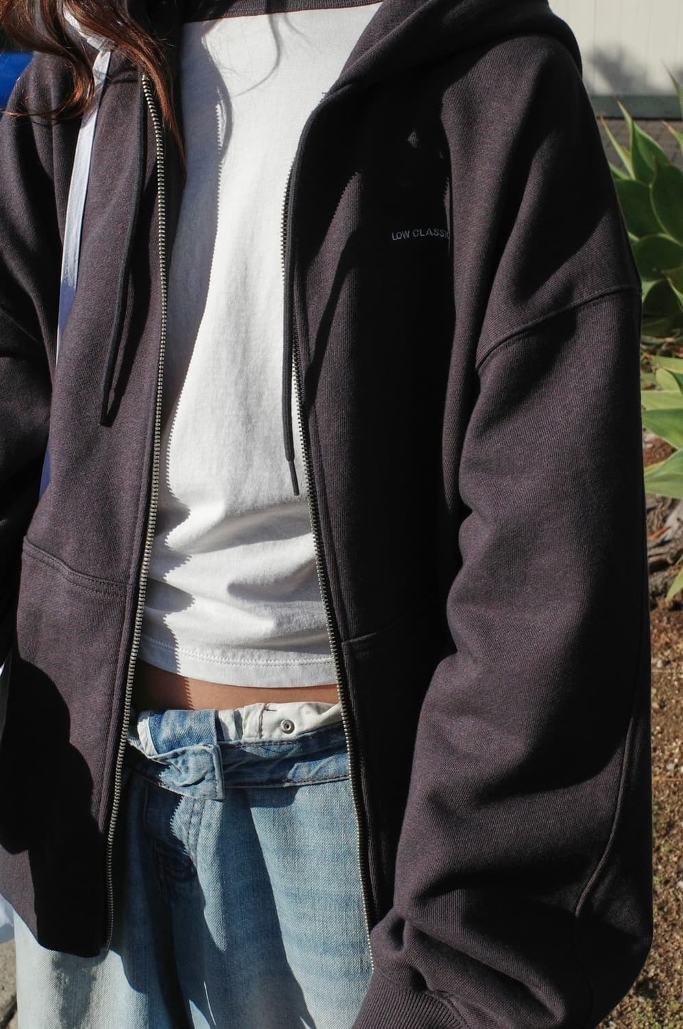 로우클래식 SOFT ZIP-UP HOODIE_CHARCOAL M 상품이미지2