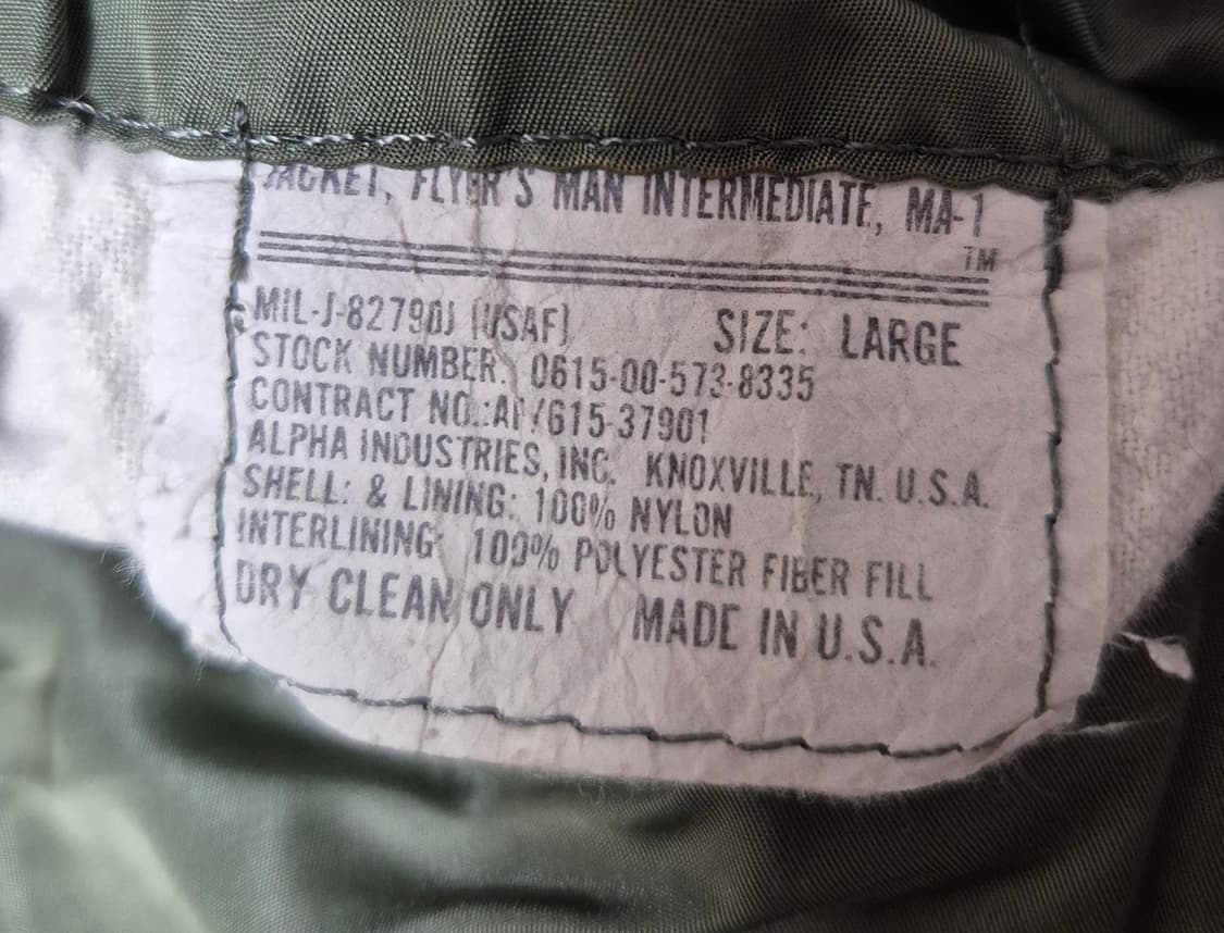 [L]90s US Made 알파인더스트리 MA-1 -277 상품이미지5