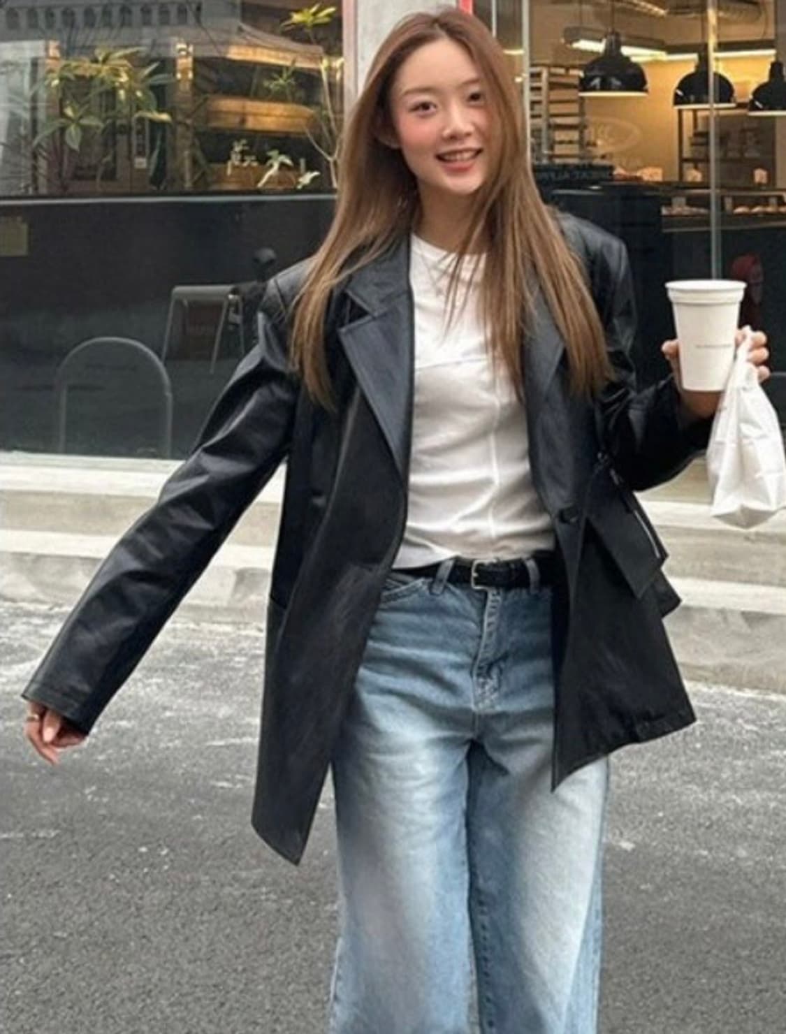 르 오버핏 레더자켓 상품이미지1