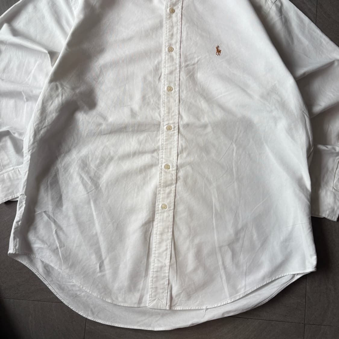 폴로 화이트 멀티 포니 로고 옥스포드 셔츠 상품이미지4
