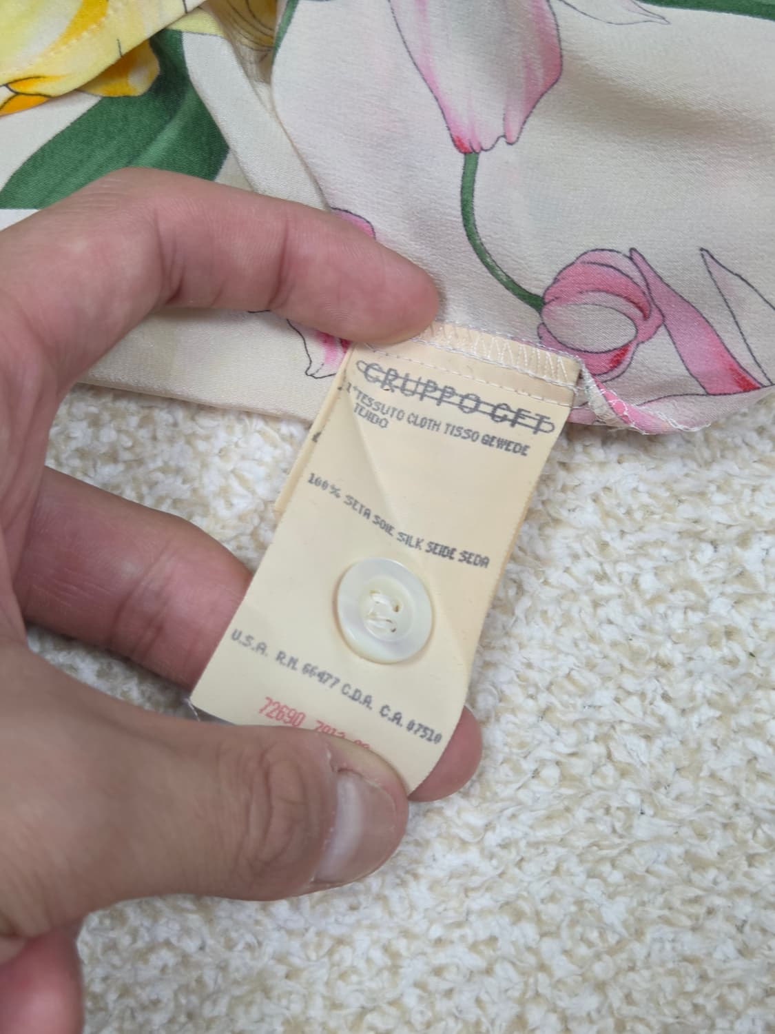 [발렌티노] 미스 브이 오키드 플로럴 실크 반팔 블라우스 | S00121 상품이미지4