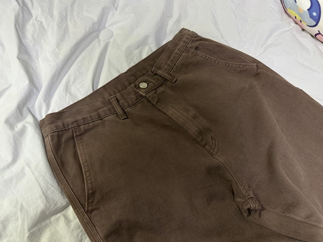 비얼디드 키드 가먼트 다이드 카펜터 팬츠 브라운 상품이미지4