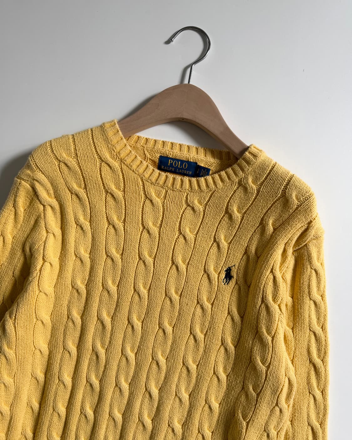 Polo 폴로 랄프로렌 신형 옐로우컬러 코튼 케이블 니트 상품이미지2