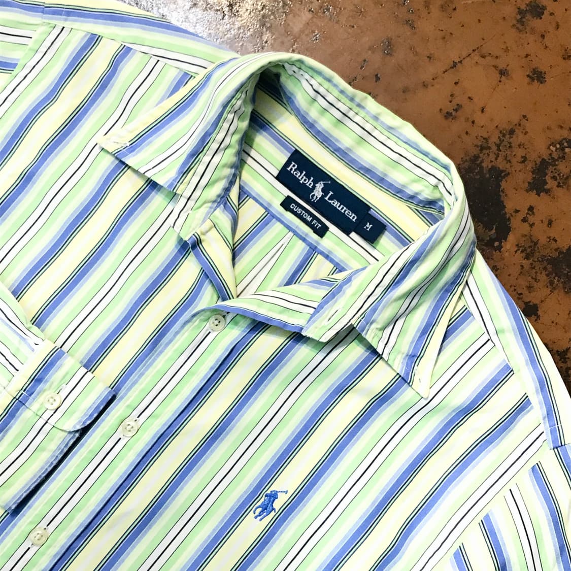 폴로랄프로렌 라이트 그린 스트라이프 코튼 셔츠 남성 105 사이즈 상품이미지3