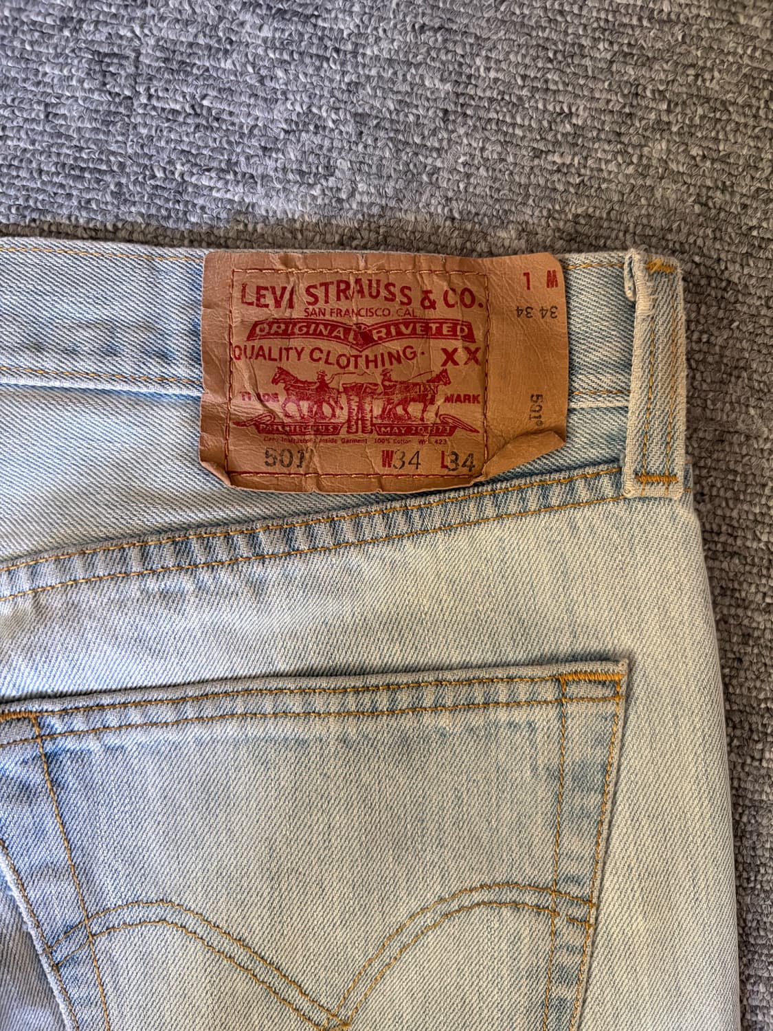 [W34 L34] 리바이스501 블리치 데님팬츠/ 14 상품이미지6