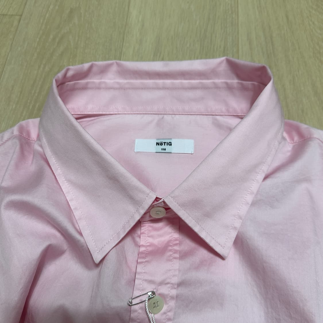 새상품 110 노티그 세미오버핏 셔츠 핑크 상품이미지3