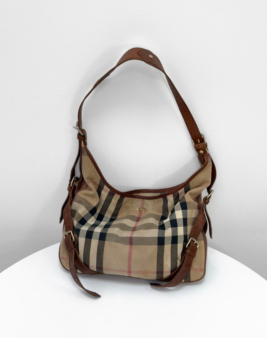 Burberry Canvas Leather Hobo Bag 상품이미지2
