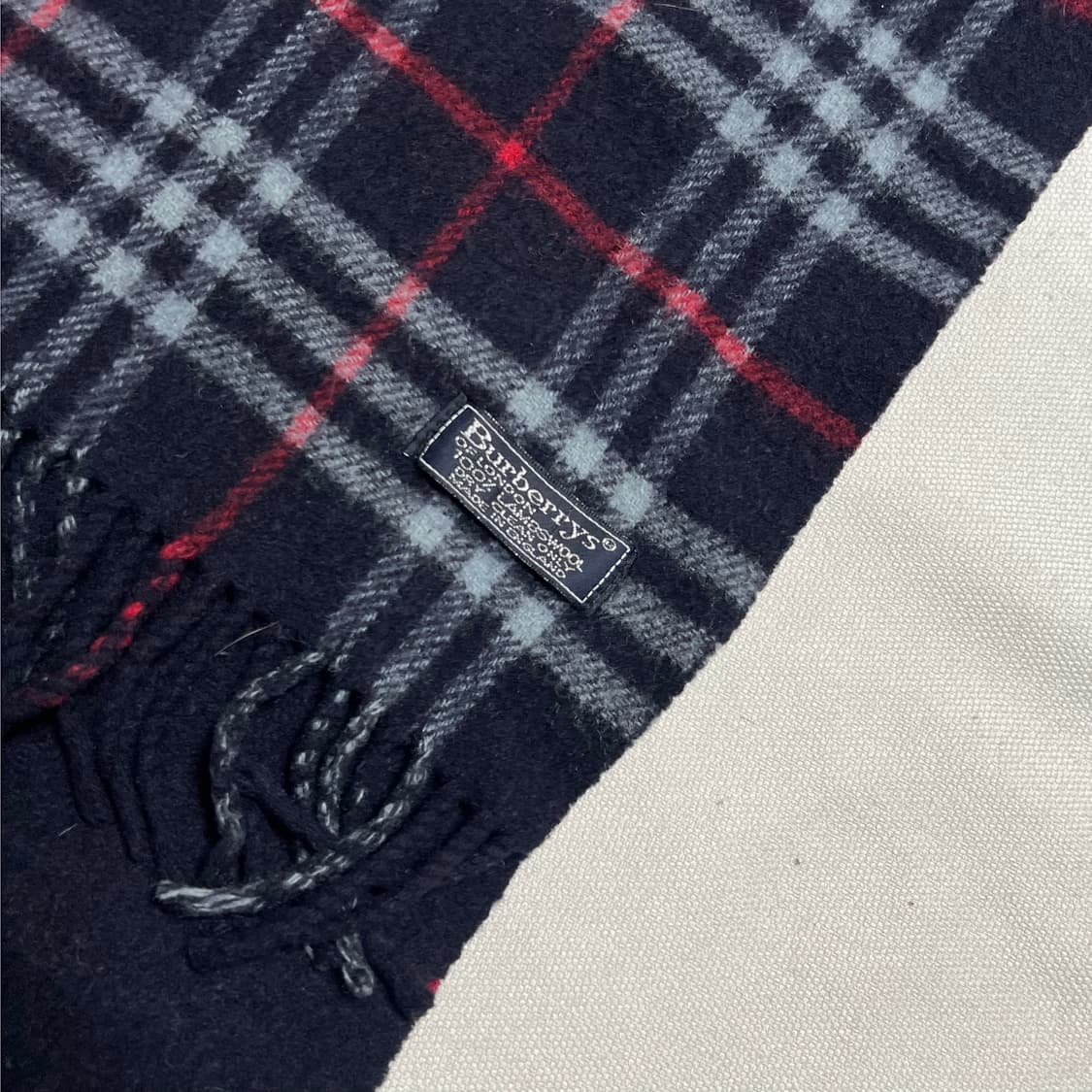 OS 버버리 네이비 노바체크 램스울 머플러 상품이미지4