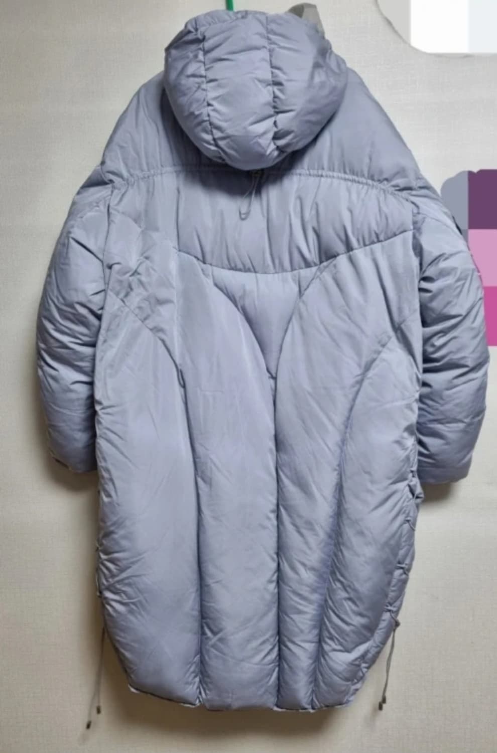 Adjustable Long Puffer Coat/Blue Grey 상품이미지5