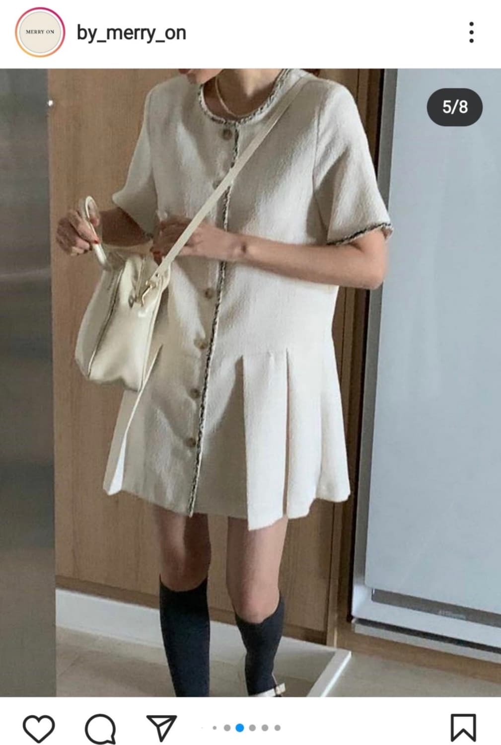 Merry On 블랙 트위드 원피스 상품이미지5