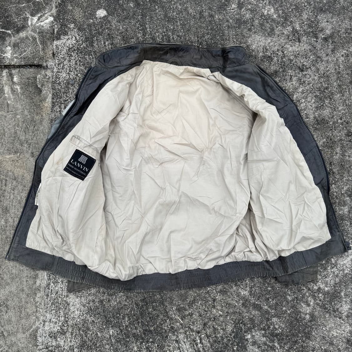 [M] 80s Lanvin 랑방 컬러블록 레더자켓 상품이미지3