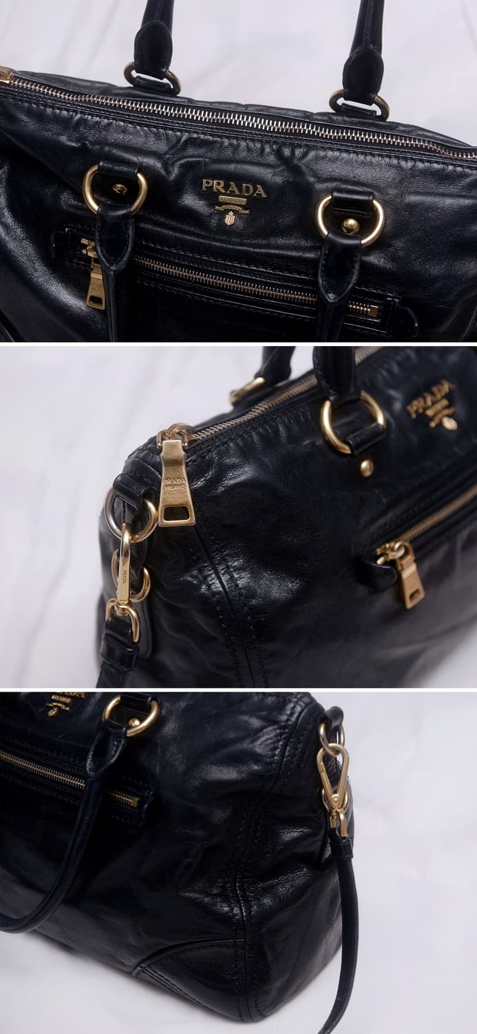 프라다 (PRADA) 비텔로 샤인 금장 블랙 2웨이 토트.숄더백 상품이미지7