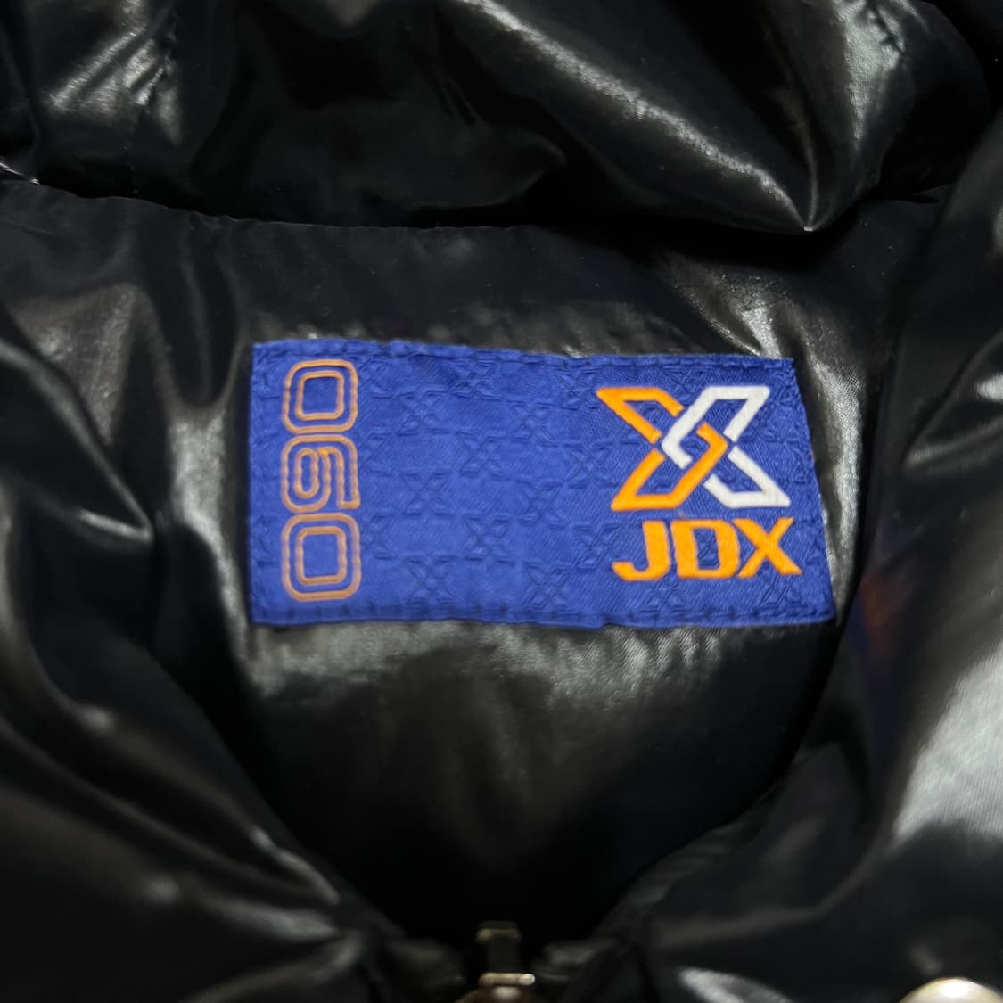 JDX 여성 골프웨어 구스다운 유광 배색 후드 패딩 [블랙] S/90 상품이미지5