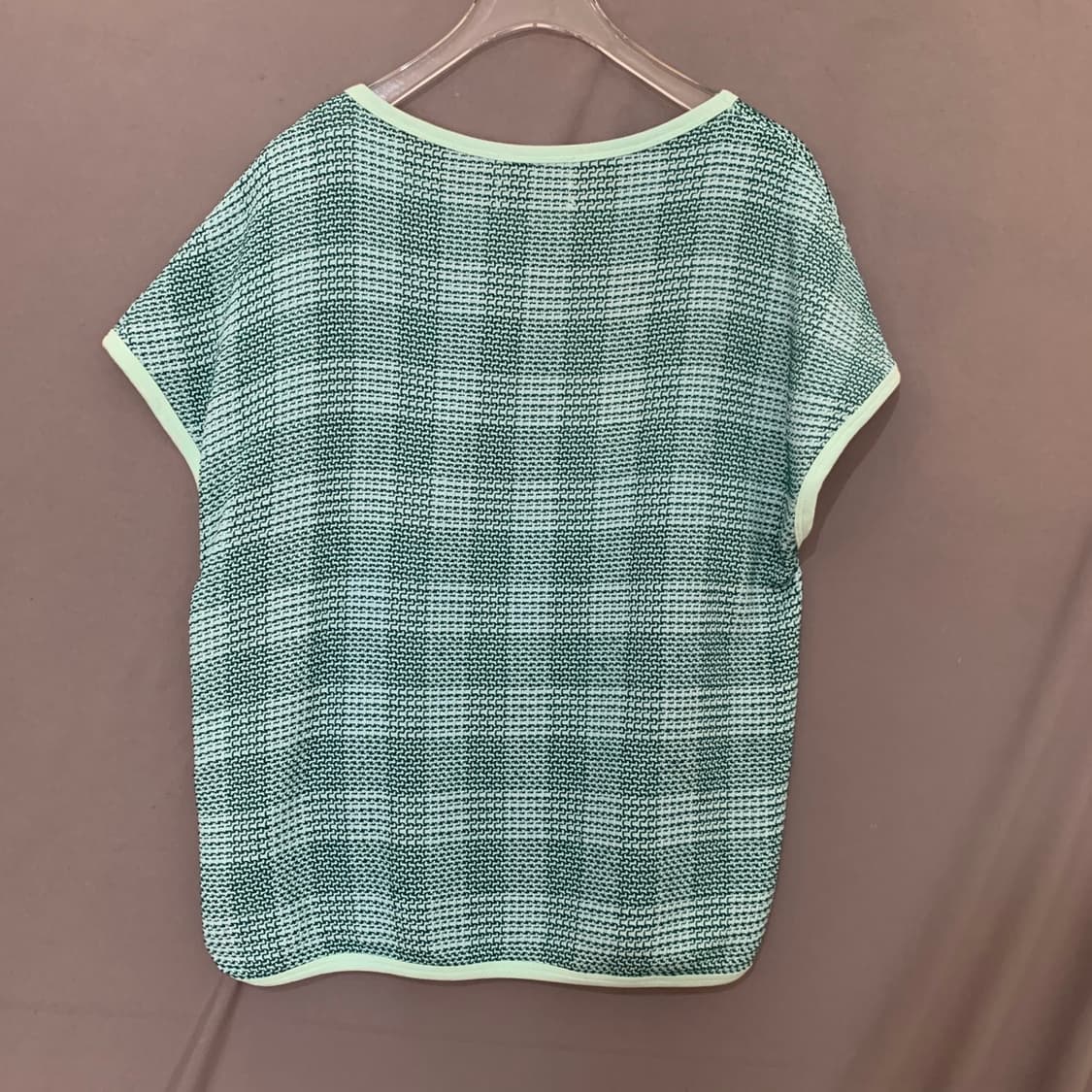 38 에센셜 앤트워프 이태리 체크 니트 반팔티 상품이미지2