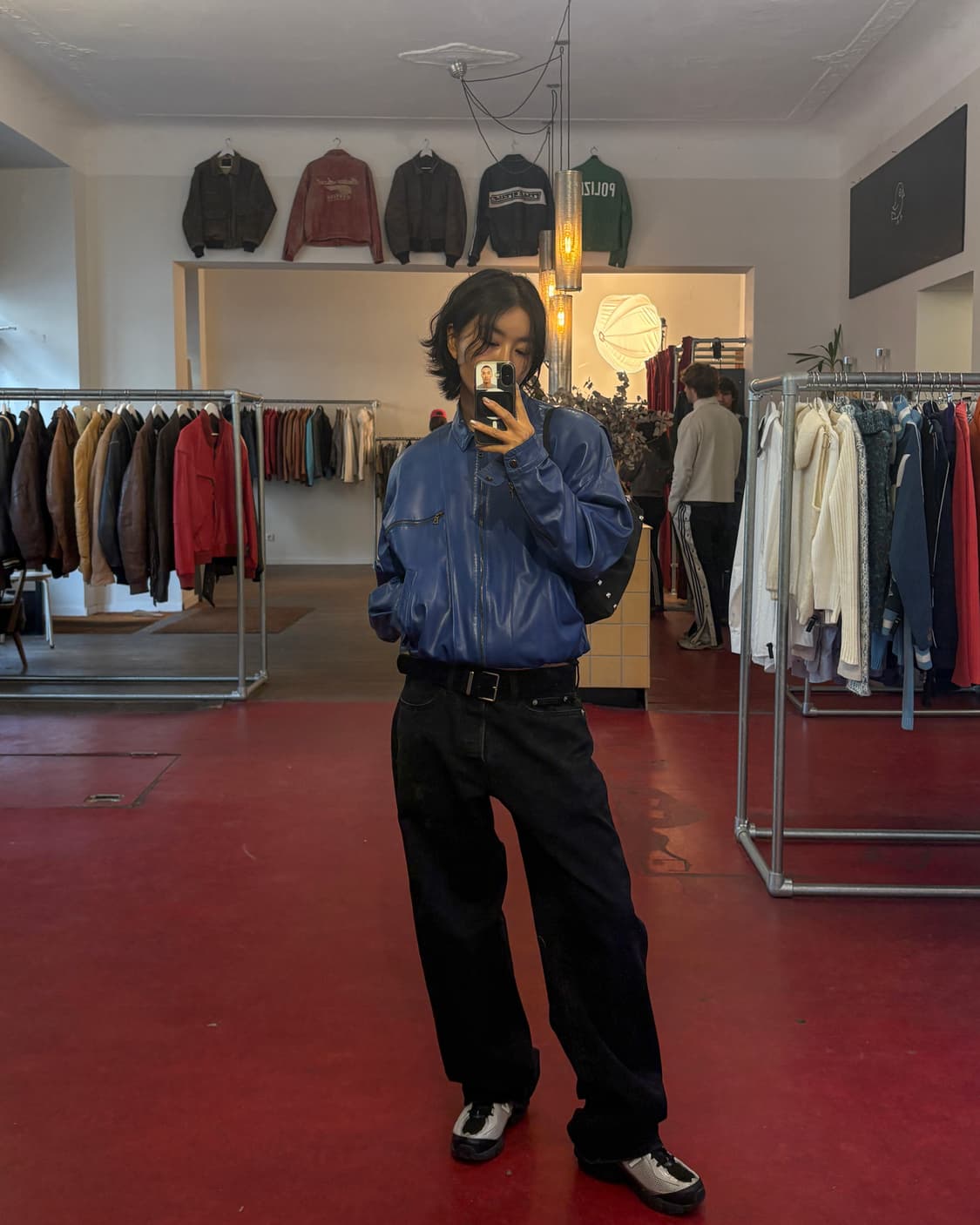 블루 리얼레더 자켓 상품이미지3